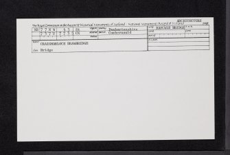 Forth And Clyde Canal, Craigmarloch Drawbridge, NS77NW 43, Ordnance Survey index card, Recto