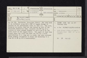 Blairlinn, NS77SE 3, Ordnance Survey index card, page number 1, Recto