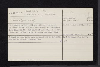 Craigengelt, NS78NW 4, Ordnance Survey index card, Recto