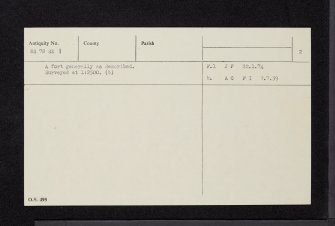 Myot Hill, NS78SE 1, Ordnance Survey index card, page number 2, Verso