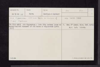 Kippenross, Old Kippenross, NS79NE 18, Ordnance Survey index card, Recto