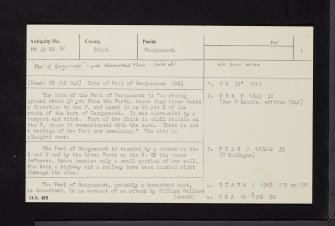 Peel Of Gargunnock, NS79NW 31, Ordnance Survey index card, page number 1, Recto