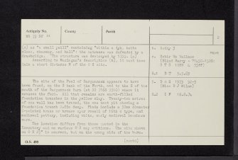Peel Of Gargunnock, NS79NW 31, Ordnance Survey index card, page number 2, Verso