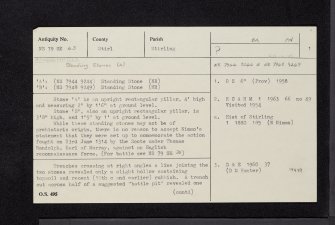 Stirling, NS79SE 43, Ordnance Survey index card, page number 1, Recto