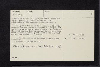 Woodside, NS79SE 54, Ordnance Survey index card, page number 2, Verso