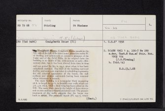 Craigforth House, Scottish Amicable Insurance Company, NS79SE 56, Ordnance Survey index card, page number 1, Recto