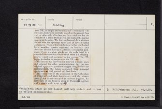 Craigforth House, Scottish Amicable Insurance Company, NS79SE 56, Ordnance Survey index card, page number 2, Verso