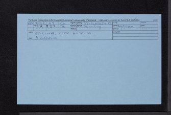 Stirling, Over Hospital, NS79SE 69, Ordnance Survey index card, Recto