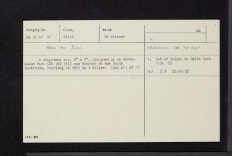 White House, NS79SE 72, Ordnance Survey index card, Recto