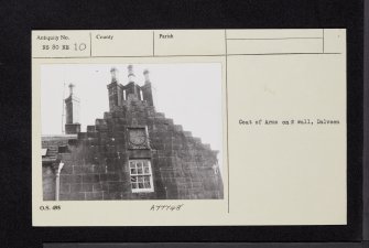 Dalveen Castle, NS80NE 10, Ordnance Survey index card, Recto