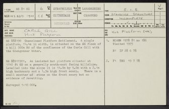 Carle Gill, NS81NE 6, Ordnance Survey index card, page number 1, Recto