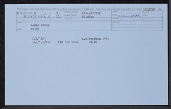 Ladle Knowe, NS82NW 1, Ordnance Survey index card, Recto