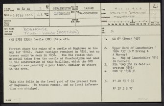 Boghouse, NS82SE 2, Ordnance Survey index card, page number 1, Recto