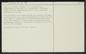 Snar, NS82SE 8, Ordnance Survey index card, page number 2, Verso