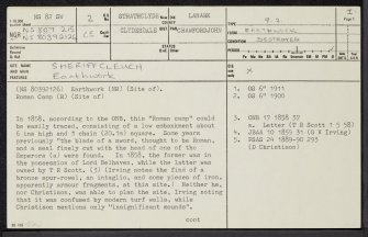 Sheriffcleuch, NS82SW 2, Ordnance Survey index card, page number 1, Recto