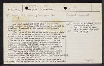 Crookboat, Carmichael, NS83NE 4, Ordnance Survey index card, page number 1, Recto