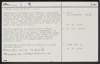 Castle Qua, NS84SE 1, Ordnance Survey index card, page number 2, Verso