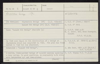 Kirkfieldbank, Clydesholm Bridge, NS84SE 4, Ordnance Survey index card, page number 1, Recto