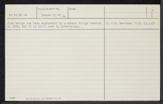 Kirkfieldbank, Clydesholm Bridge, NS84SE 4, Ordnance Survey index card, page number 2, Verso