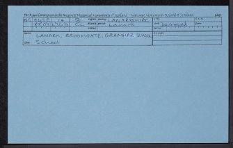 Lanark, 38-40 Broomgate, NS84SE 14, Ordnance Survey index card, Recto