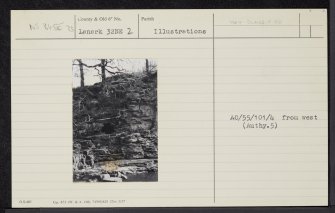 Corra Linn, Wallace's Cave, NS84SE 33, Ordnance Survey index card, Recto