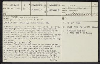 Lesmahagow, Knocken, NS84SW 7, Ordnance Survey index card, page number 1, Recto