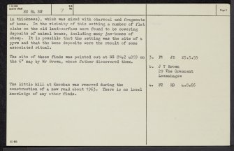 Lesmahagow, Knocken, NS84SW 7, Ordnance Survey index card, page number 2, Verso