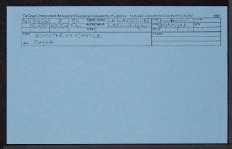 Duntervy Castle; Auchtyfardle Castle, NS84SW 8, Ordnance Survey index card, Recto