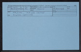 Falkirk, 'Maiden Castle', NS87NE 2, Ordnance Survey index card, Recto