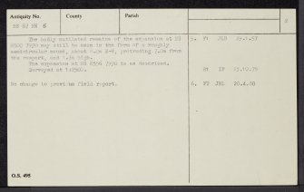 Antonine Wall; Tentfield East And West, NS87NE 5, Ordnance Survey index card, page number 2, Verso