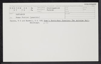 Falkirk, Bantaskin, NS87NE 26, Ordnance Survey index card, Recto