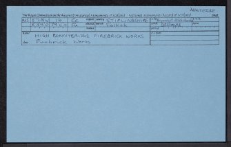 High Bonnybridge, Firebrick Works, NS87NW 16, Ordnance Survey index card, Recto
