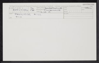Fannyside Mill, NS87SW 1, Ordnance Survey index card, Recto