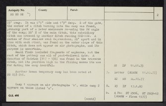 Lochlands, NS88SE 7, Ordnance Survey index card, page number 2, Verso