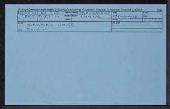 Kinnaird House, NS88SE 21, Ordnance Survey index card, Recto