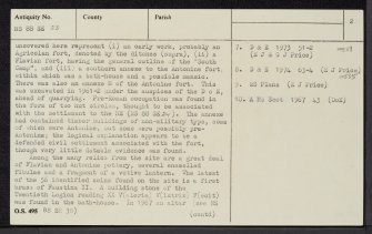 Falkirk, Camelon, NS88SE 23, Ordnance Survey index card, page number 2, Verso