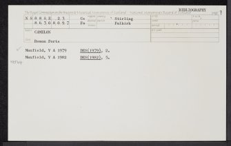 Falkirk, Camelon, NS88SE 23, Ordnance Survey index card, page number 1, Recto