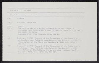 Falkirk, Camelon, NS88SE 23, Ordnance Survey index card, Recto