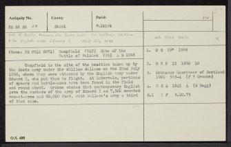 Falkirk, Campfield, NS88SE 28, Ordnance Survey index card, Recto