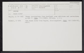 Bogton, NS88SE 38, Ordnance Survey index card, Recto