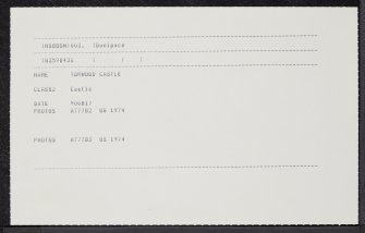 Torwood Castle, NS88SW 3, Ordnance Survey index card, Recto