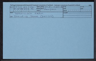 Doghillock Farm, NS88SW 22, Ordnance Survey index card, Recto