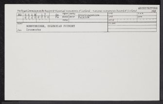 Bonnybridge, Columbian Foundry, NS88SW 37, Ordnance Survey index card, Recto