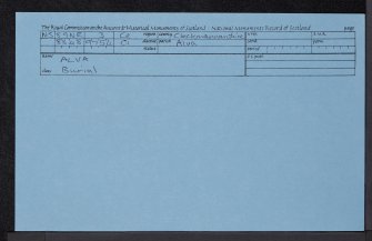 Alva, NS89NE 3, Ordnance Survey index card, Recto
