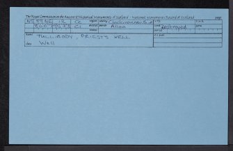 Tullibody, Priest's Well, NS89NE 12, Ordnance Survey index card, Recto
