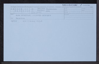 Alva Churchyard, Johnstone Mausoleum, NS89NE 22, Ordnance Survey index card, Recto