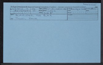 Blairlogie, The Blair, NS89NW 7, Ordnance Survey index card, Recto