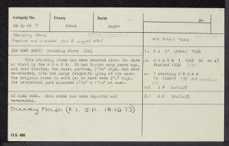University Of Stirling, NS89NW 9, Ordnance Survey index card, Recto