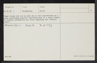 Tullibody, Haer Stane, NS89SE 5, Ordnance Survey index card, page number 2, Recto