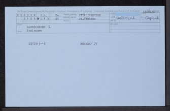 Bannockburn West, NS89SW 24, Ordnance Survey index card, Recto